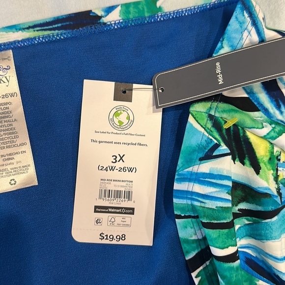 NWT Terra & Sky mid rise swim suit bottom size 3X (24W-26W) women’s - Picture 5 of 6